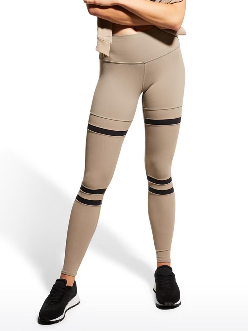 Alo Yoga Legit Striped High-Waist Active Leggings